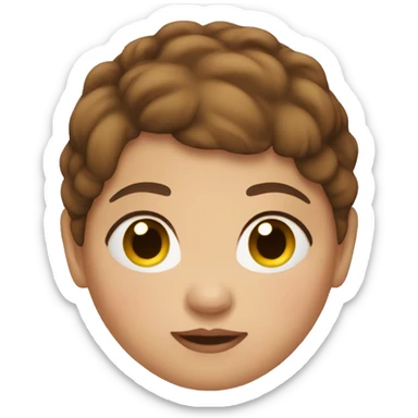 fat girl brown hair sticker