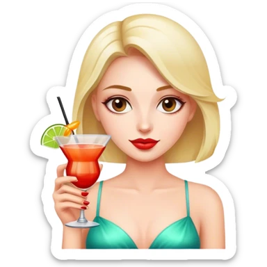 Lady with a cocktail  sticker