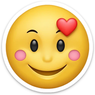 Smiley face with heart sticker