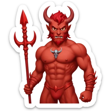red satan with Poseidon trident sticker