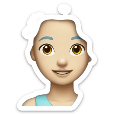 merlion woman light blue hair sticker