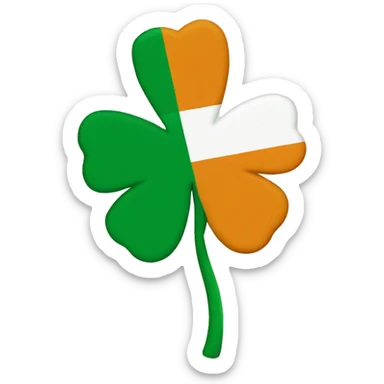ireland flag on shamrock sticker