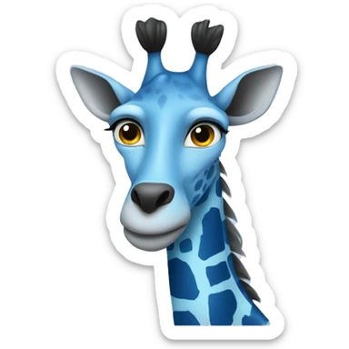 Blue girafe sticker