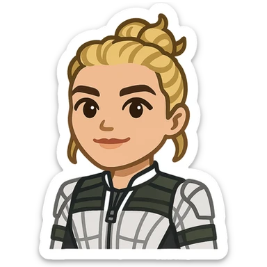 twitter emoji style yelena belova played by florence pugh, marvel superhero sticker
