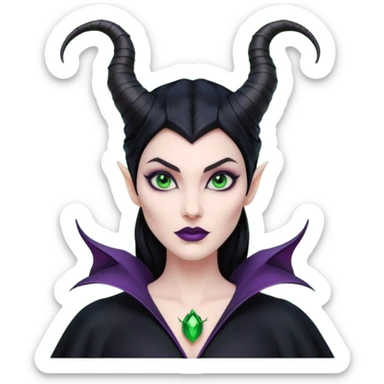 Maleficent villain with horns sticker