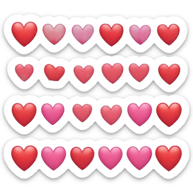 Un corazón mitad rojo mitad rosa sticker