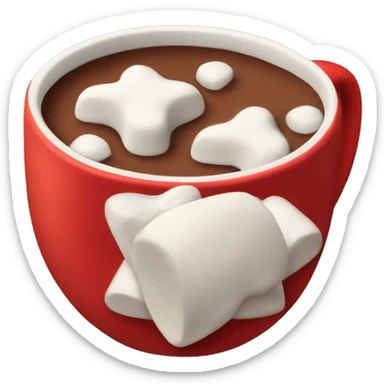 A red cup of cocoa and mallows sticker