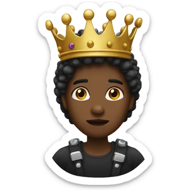 black trouble emoji with crown sticker