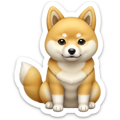 Yellow and white Shiba Inu sticker