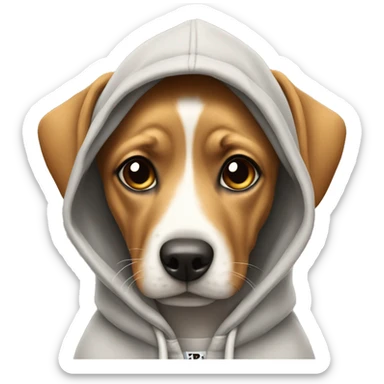 Dog wearing a hoodie ￼ sticker