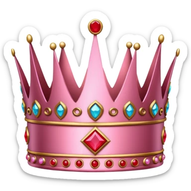 pink crown with red gems sticker
