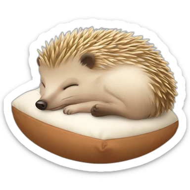 cute-sleep-hedgehog-on-his-pillow sticker