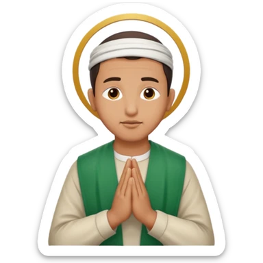 an Algerian man praying,  sticker