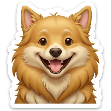 A happy laughing dog with tiers of laugh sticker