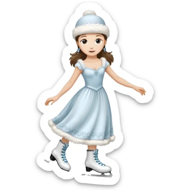 Victorian ice skater sticker