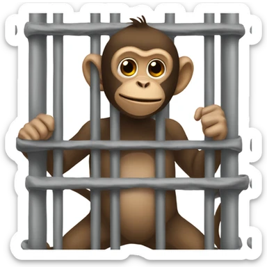 Monkey in jail sticker