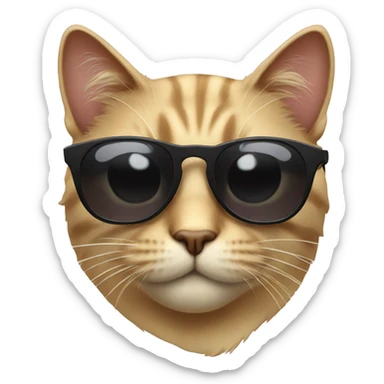 Cat with sunglasses sticker