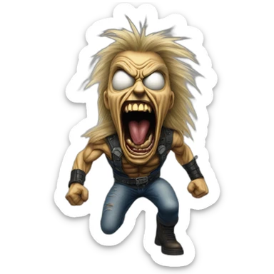 Screaming Eddie from Iron Maiden sticker