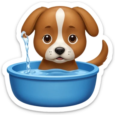 Dog, water bowl sticker