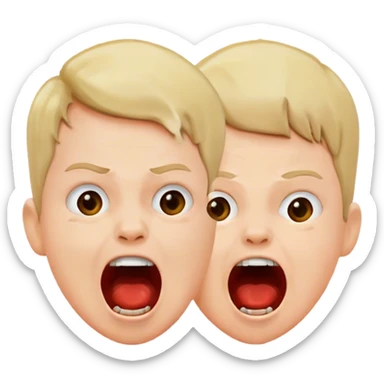 two children scream loudly sticker