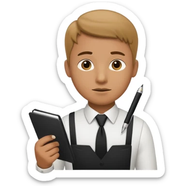 Waiter asking for what you want to eat sticker