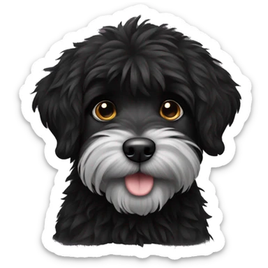 black shaggy dog puppy  sticker