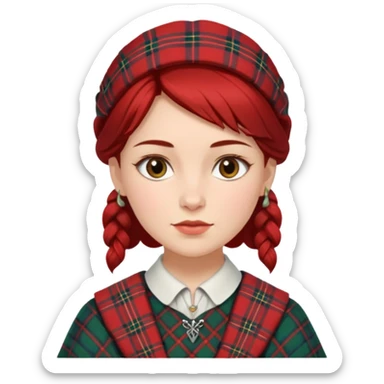 female with scottish attaire sticker