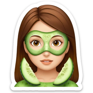 face mask cucumber girl sticker