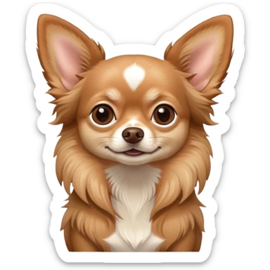 Brown longhair chihuahua  sticker