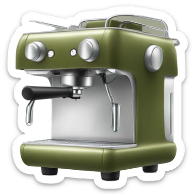 Olive green espresso machine sticker