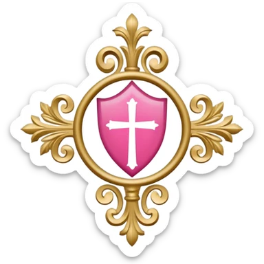 ave maria's emblem with a touch of pink sticker