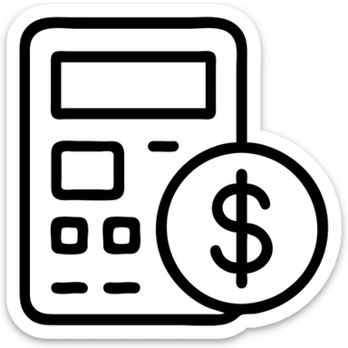 minimalist finance icon, black lines, transparent background sticker
