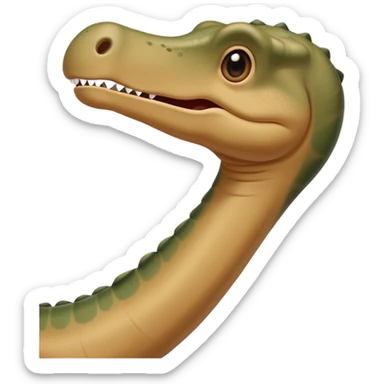 humorous phallic-shaped diplodocus neck emoji, no text sticker
