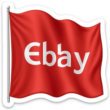 red flagg with ebay words on them sticker