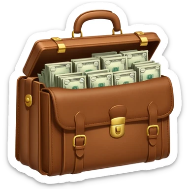 money filled briefcase sticker