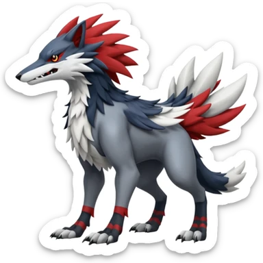 Nargacuga-Sergal-Silvally-Wolf-fusion, full body  sticker