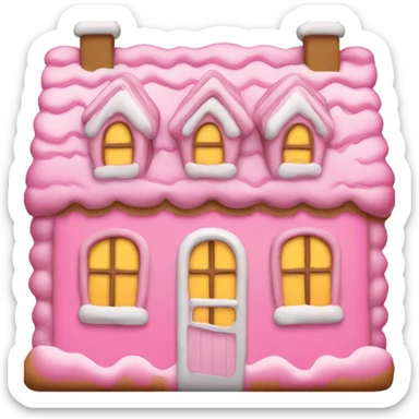 A pink gingerbread house sticker
