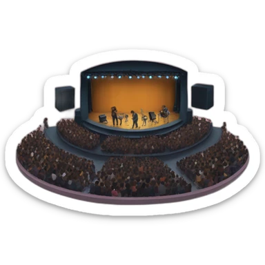 Concert of rap music with a stage and an audience sticker