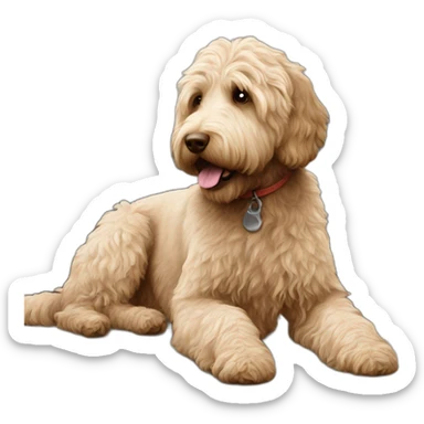 Labradoodle playing sticker
