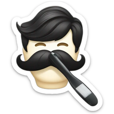 Moustache en brosse à dent sticker