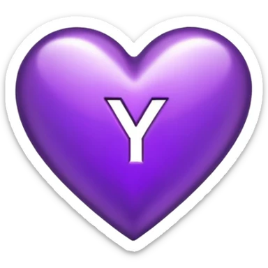 The Letter “y” inside a Purple Heart sticker