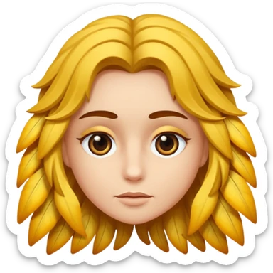 verrücktes Gesicht, große Augen, schiefes Lächeln, wilde Haare sticker