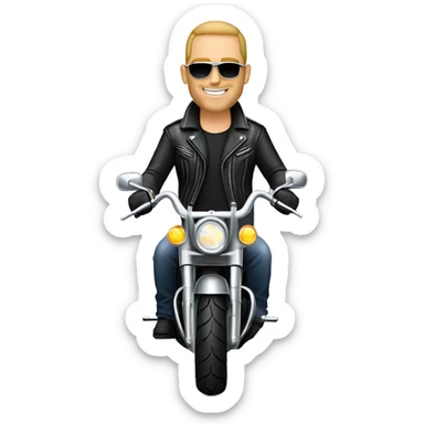 Caucasian biker on a street glide Harley Davidson sticker