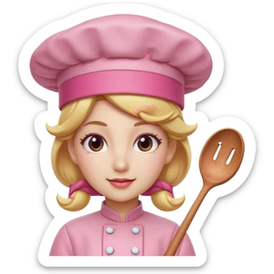Pink chef hat princess peach sticker