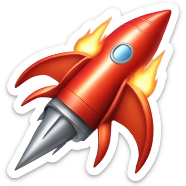 red rocket ship sticker