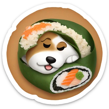 Dog inside sushi roll sticker