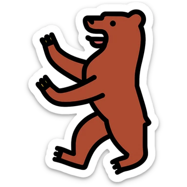 Icon of Berlin Bear for a mobile app, modern flat style, simple color palette, no text, suitable for app icon, transparent background. sticker