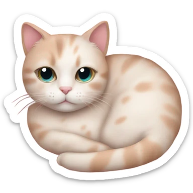 soft pink cat with blanket sticker