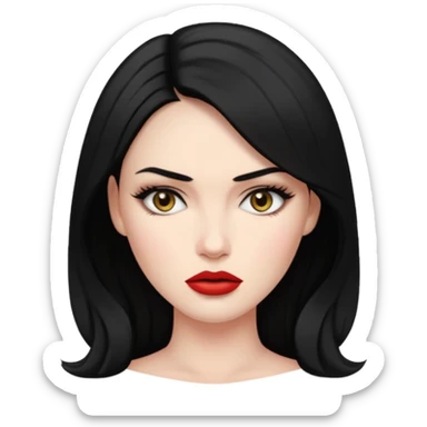 “Emoji girl, femme fatale, black hair. megan fox vibes sticker