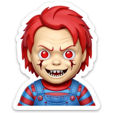 evil chucky doll sticker